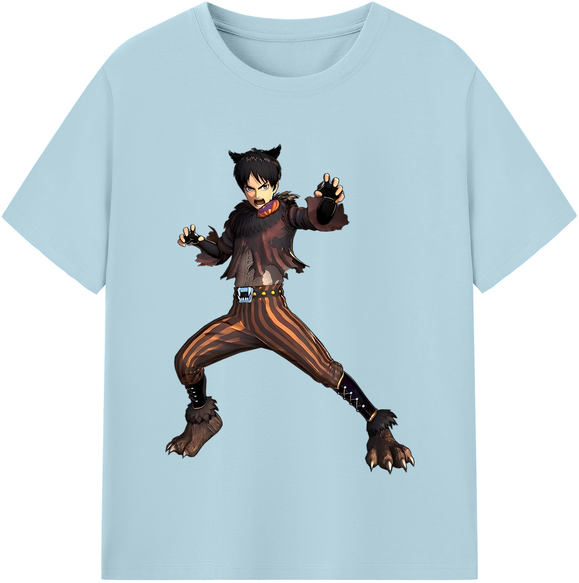 （画像用） 進撃の巨人 エレン･イェーガー Attack on Titan Eren Jäger 綿100％半袖Tシャツ（フロントプリント）